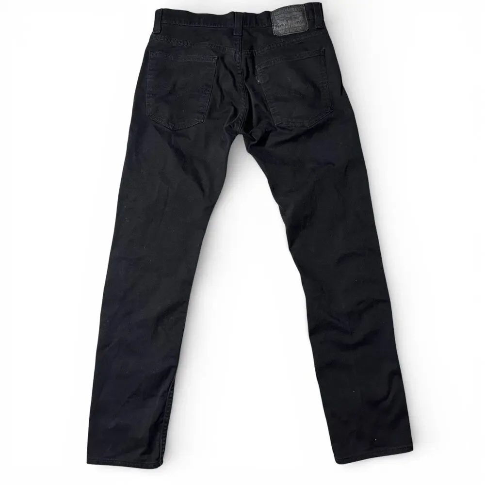 Levis 513 Slim Straight Jeans Mens Actual Size 31x32 Black Denim 80813-0006